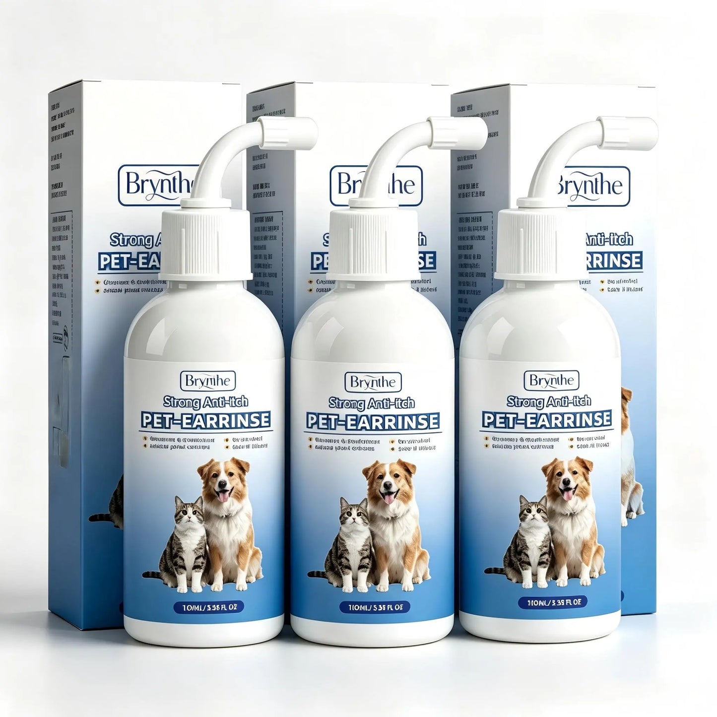 Gentle Pet Ear Wash - The Ultimate Odor-Free Solution for Happy Dogs & Cats