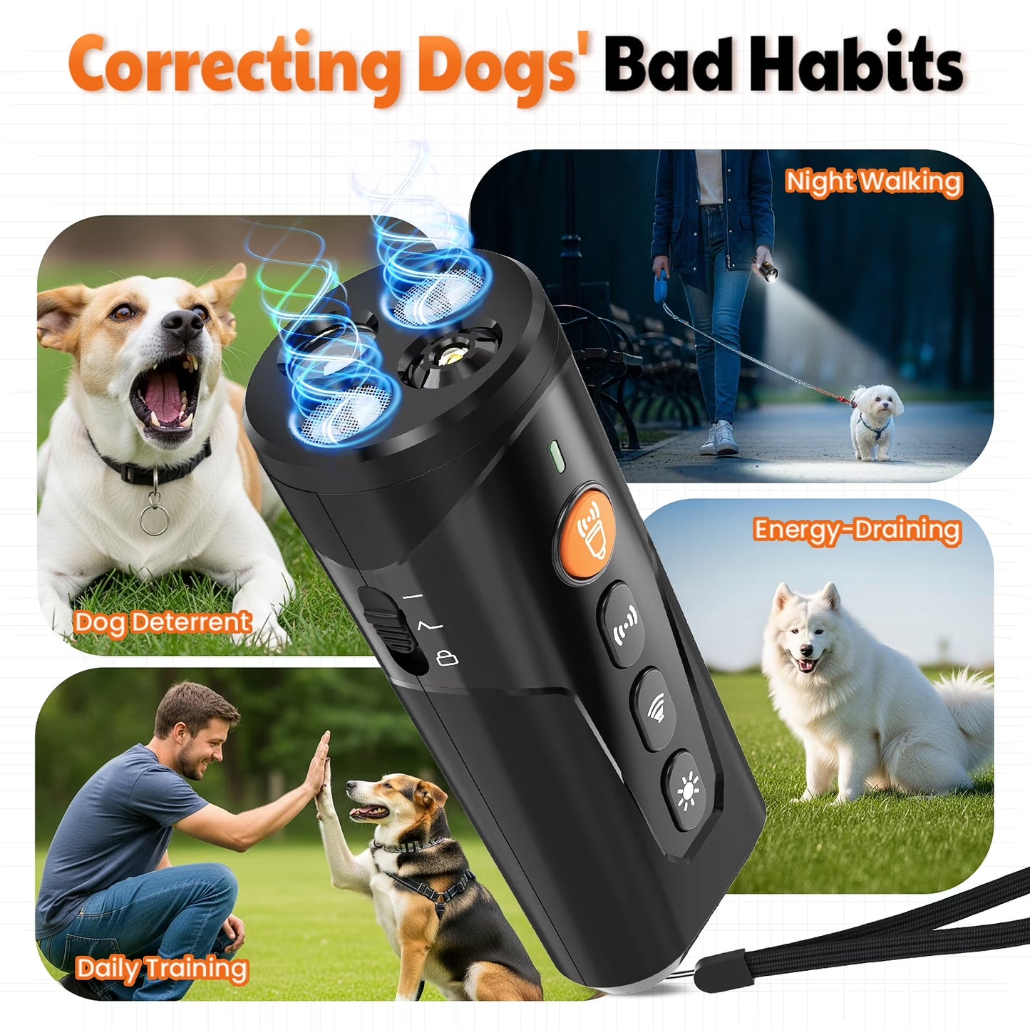 Revolutionary Ultrasonic Bark Control Device - The Ultimate Handheld Solution for Training Your Dog and Curbing Bad Behavior
