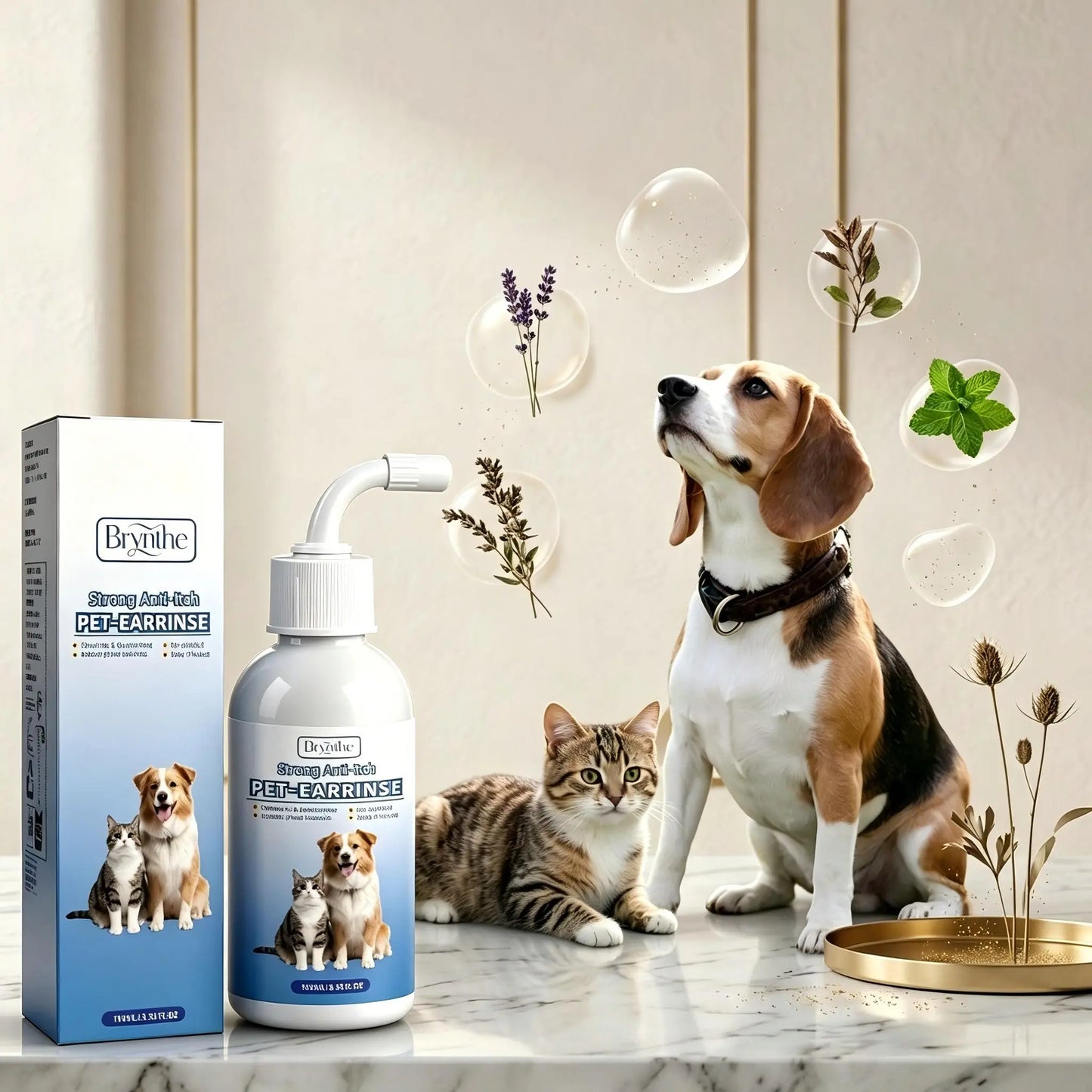 Gentle Pet Ear Wash - The Ultimate Odor-Free Solution for Happy Dogs & Cats