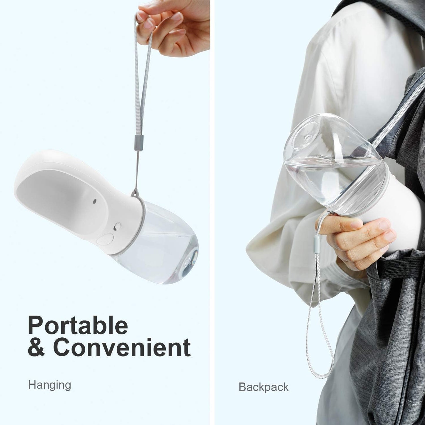 Portable Leak-Proof Dog Water Bottle - Perfect Travel Companion for Your Pup (Milk White, 12oz)