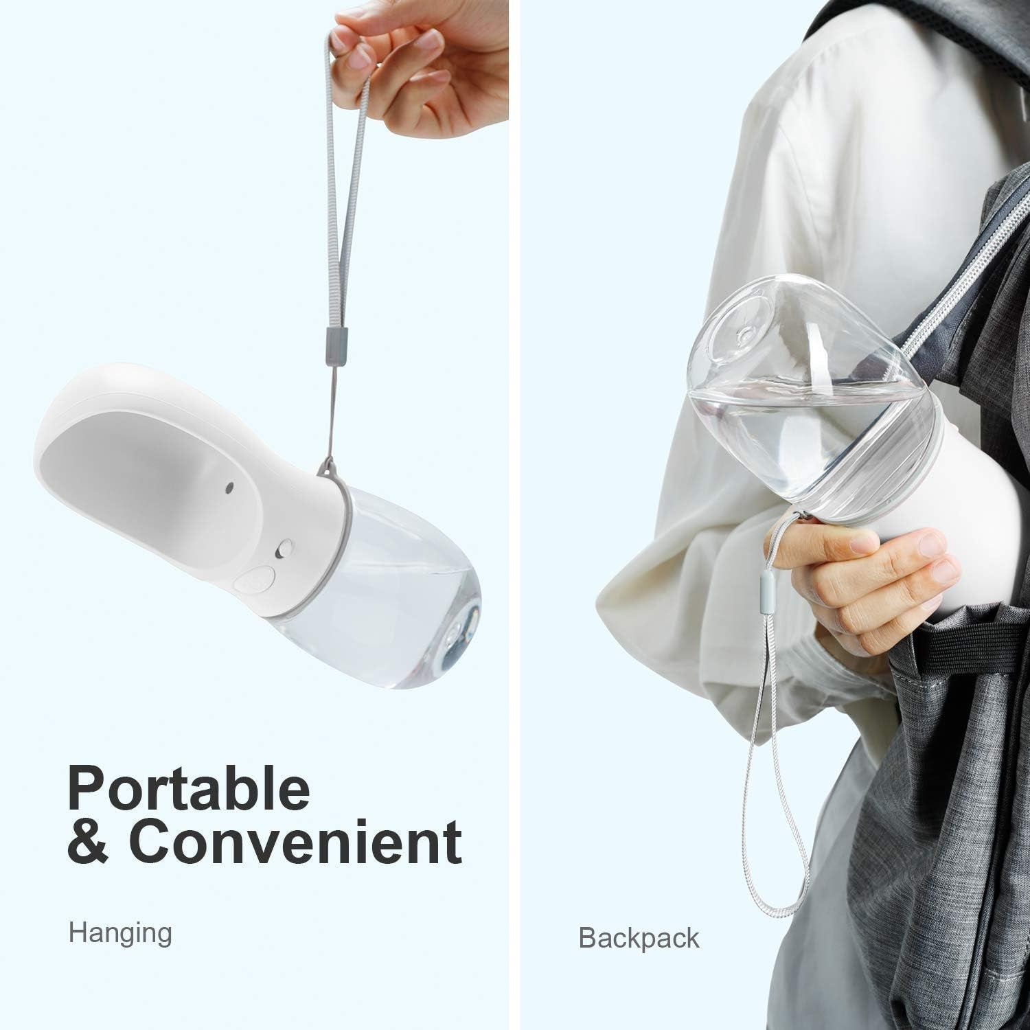 Portable Leak-Proof Dog Water Bottle - Perfect Travel Companion for Your Pup (Milk White, 12oz)