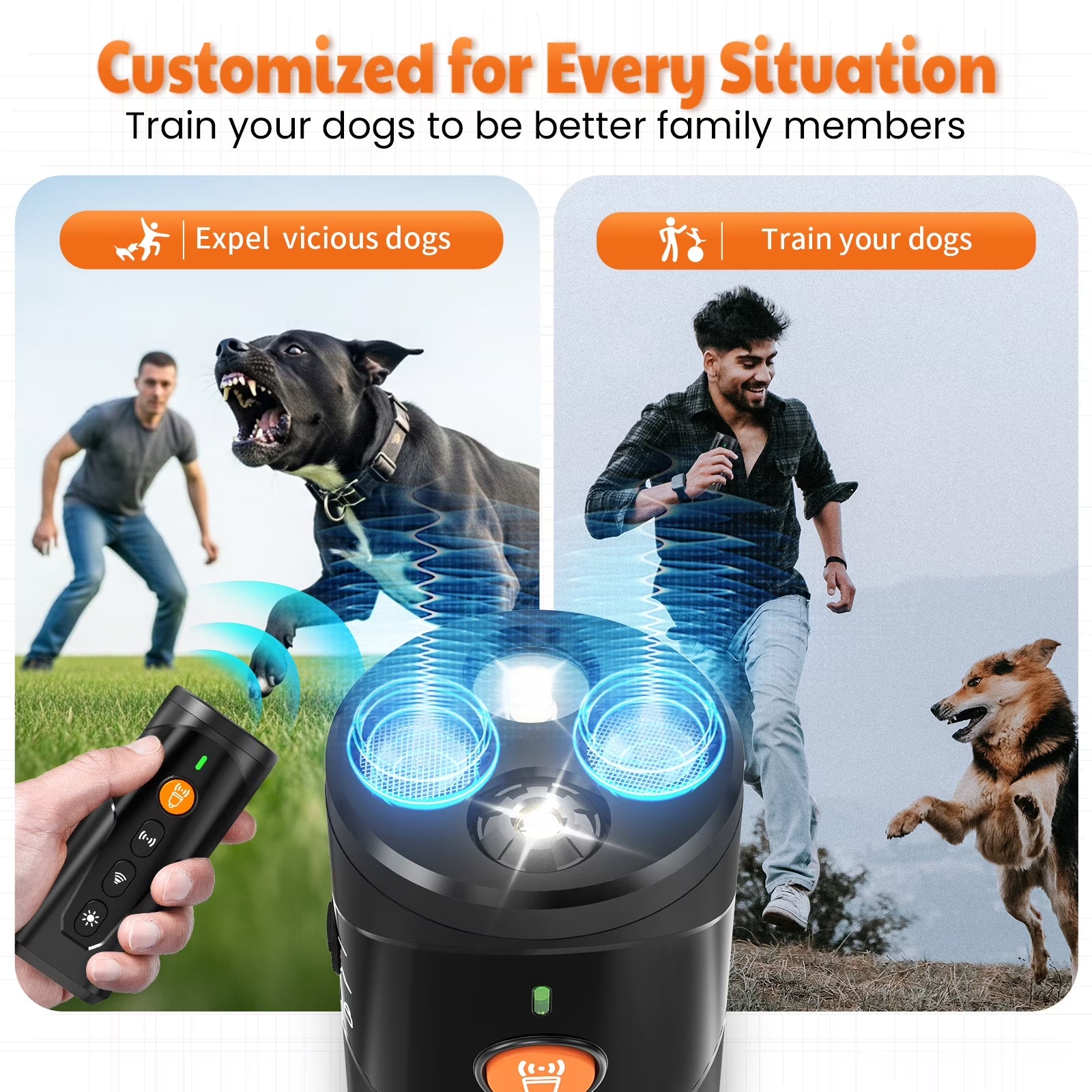 Revolutionary Ultrasonic Bark Control Device - The Ultimate Handheld Solution for Training Your Dog and Curbing Bad Behavior