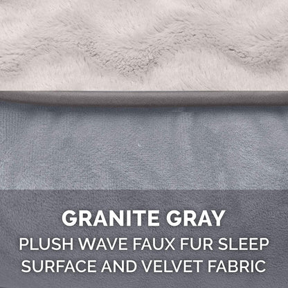 Luxurious Orthopedic Dog Bed for Medium Dogs - Removable Bolsters & Washable Cover, Perfect Comfort Sofa in Granite Gray for Dogs up to 35 lbs