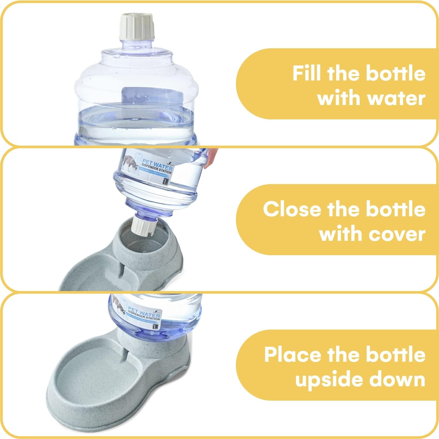 NOA Automatic Pet Water Dispenser - Ultimate 3.8L Gravity Feeder and Waterer Station for Cats and Dogs