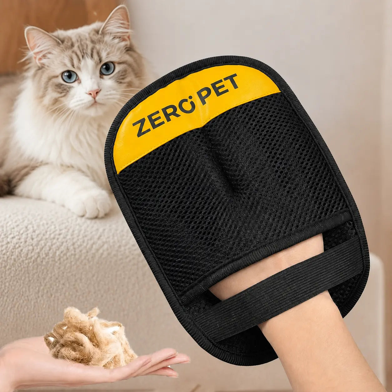 Effortlessly Remove Pet Hair with Our Reusable Electrostatic Pet Hair Remover Mitt – Perfect for Furniture, Carpets, and Bedding!