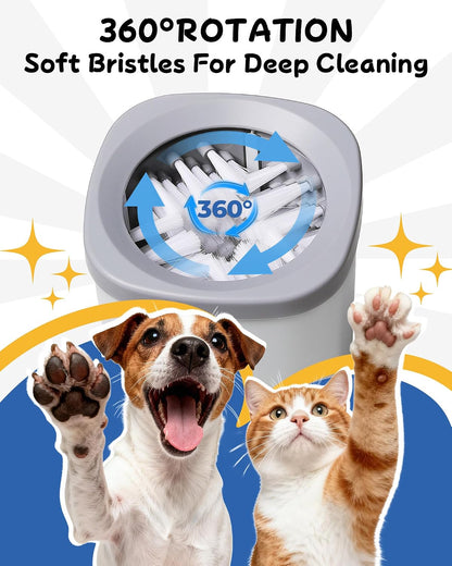 Revolutionary Electric Dog Paw Cleaner - 2 Speed Automatic Washer for Small to Large Pets (Grey)