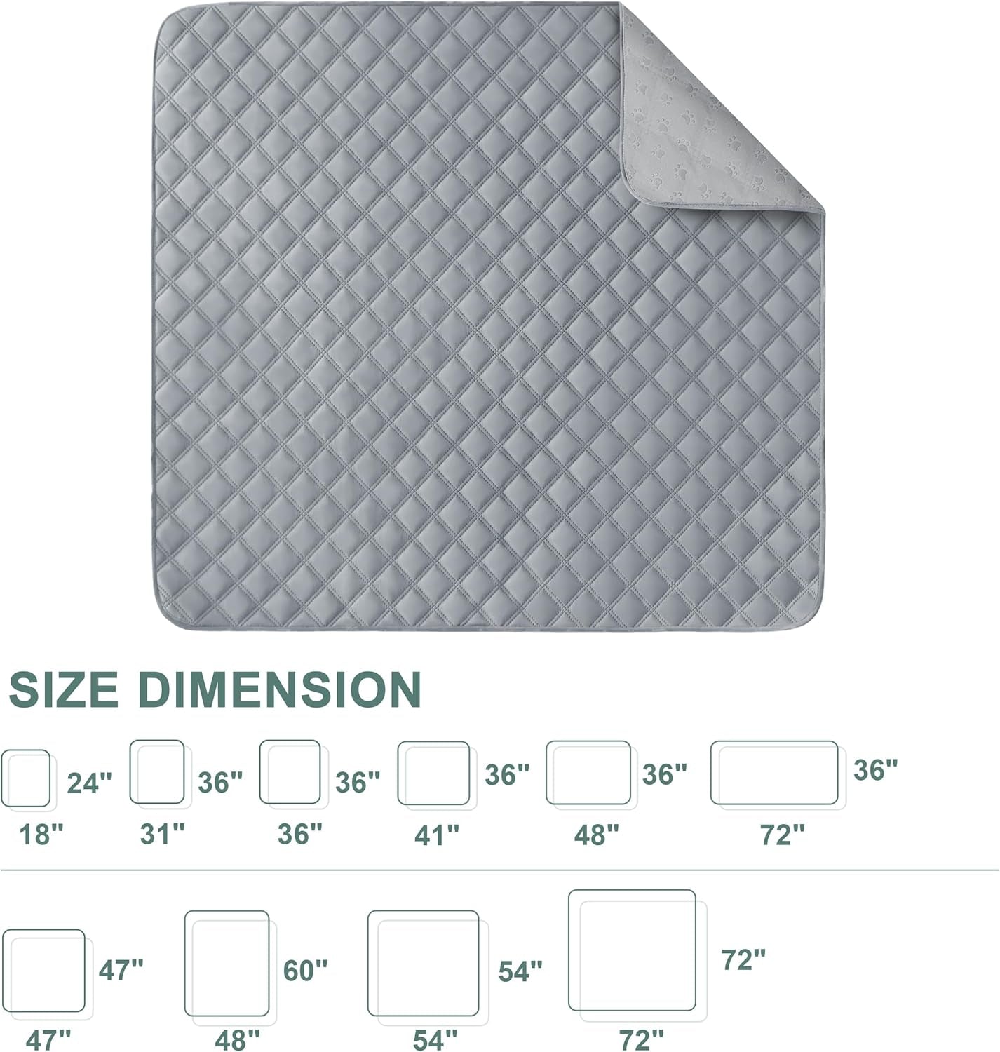 Premium Reusable Washable Dog Pee Pads - Large/Extra Large 36'' x 41'' - 2 Pack of Absorbent, Non-Slip, Waterproof Training Pads for Leak-Proof Potty Solutions
