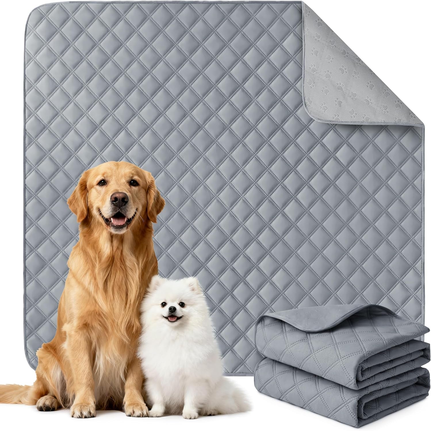 Premium Reusable Washable Dog Pee Pads - Large/Extra Large 36'' x 41'' - 2 Pack of Absorbent, Non-Slip, Waterproof Training Pads for Leak-Proof Potty Solutions