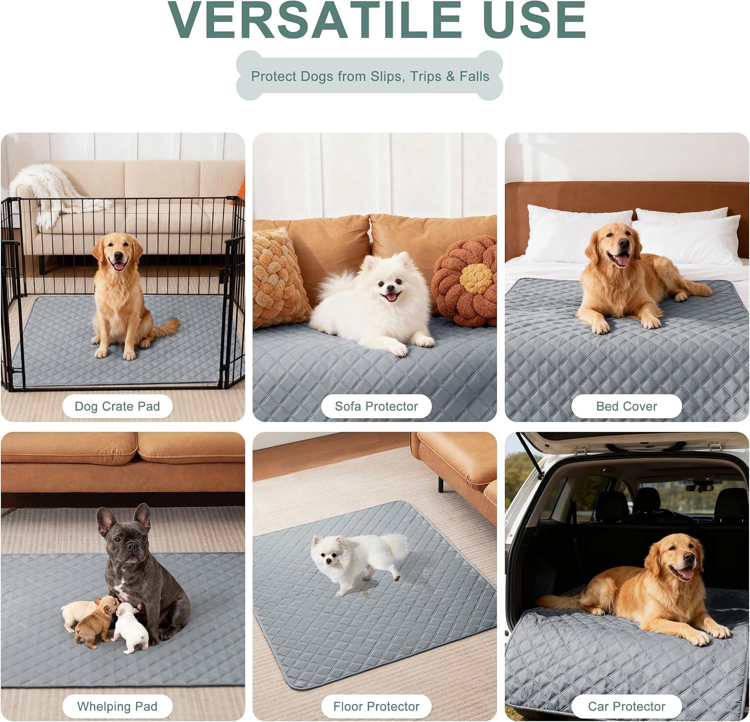 Premium Reusable Washable Dog Pee Pads - Large/Extra Large 36'' x 41'' - 2 Pack of Absorbent, Non-Slip, Waterproof Training Pads for Leak-Proof Potty Solutions
