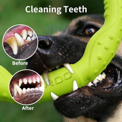 Exciting Green Dog Ring Toy - Durable Soft Flying Disc for Fun Fetching and Water Play, Perfect for Medium to Large Breeds!