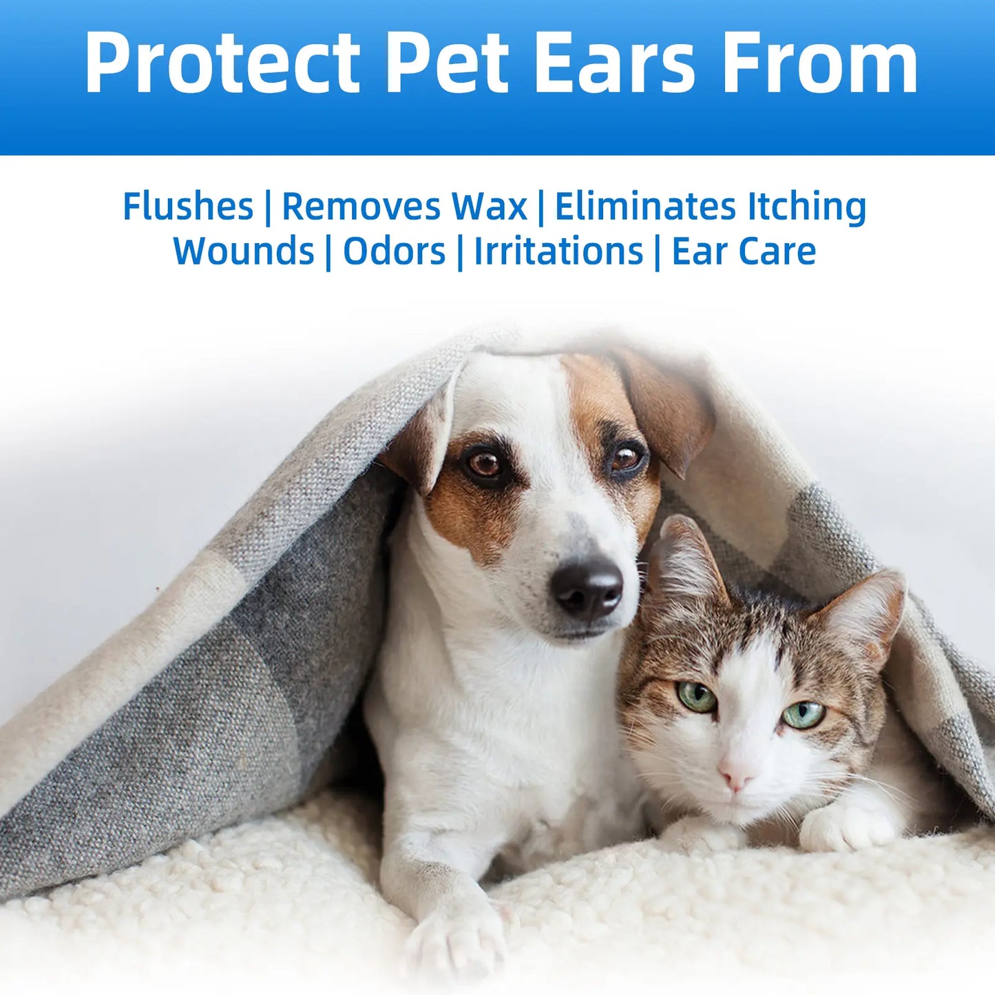 Gentle Pet Ear Wash - The Ultimate Odor-Free Solution for Happy Dogs & Cats