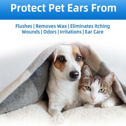 Gentle Pet Ear Wash - The Ultimate Odor-Free Solution for Happy Dogs & Cats