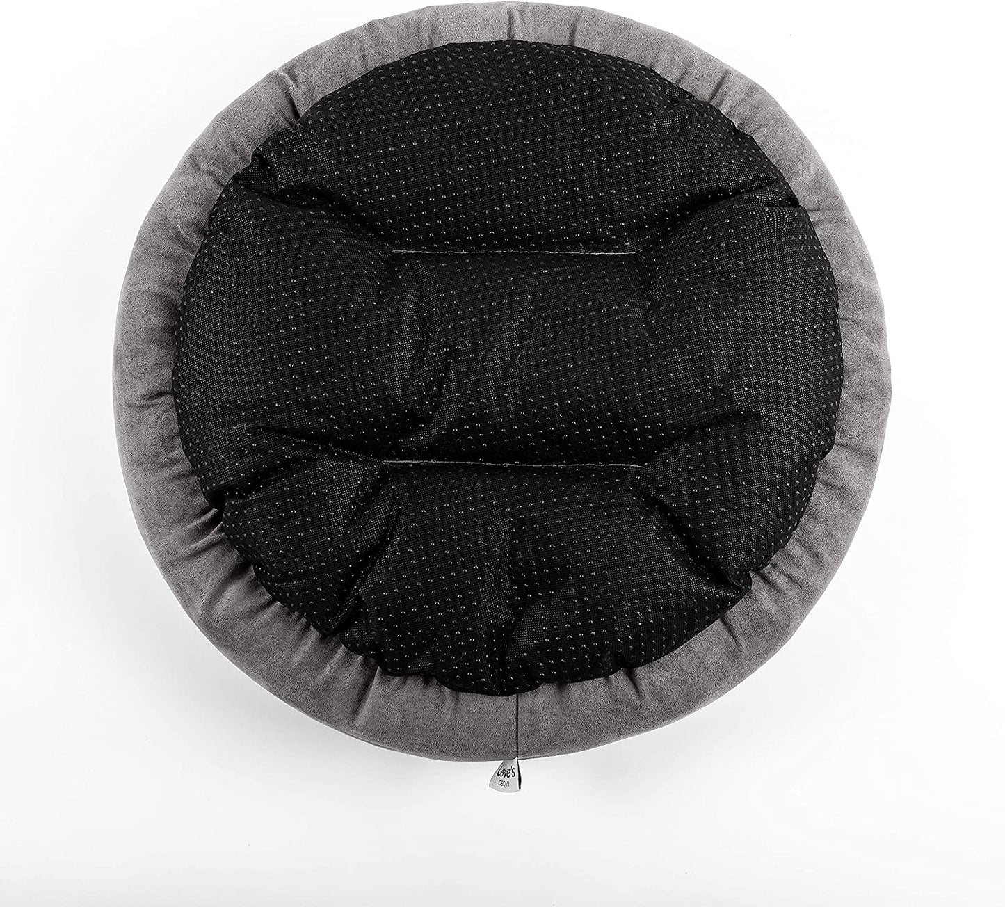 Cozy Round Donut Bed for Cats and Small Dogs - 20-Inch Anti-Slip & Water-Resistant Cushion in Luxurious Grey