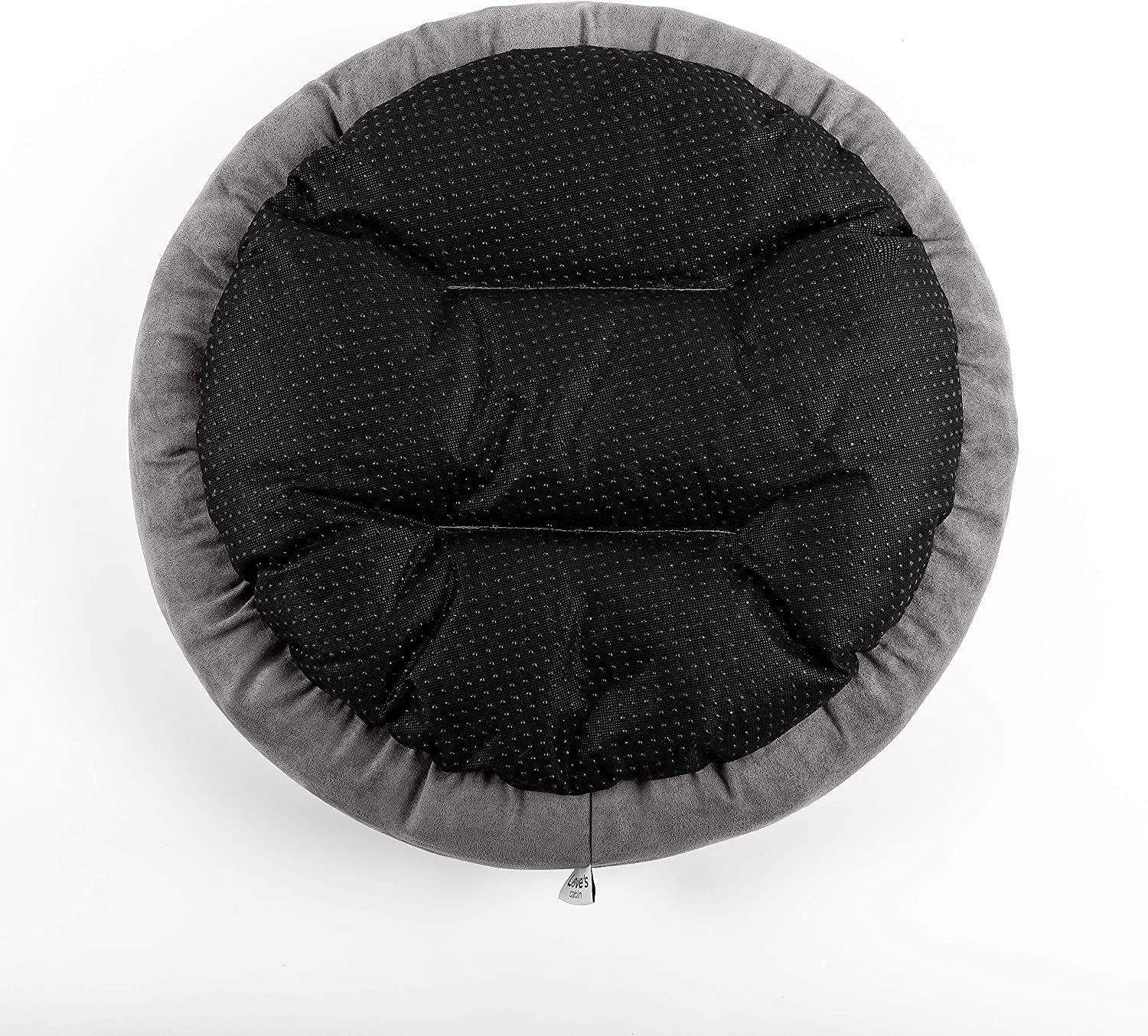 Cozy Round Donut Bed for Cats and Small Dogs - 20-Inch Anti-Slip & Water-Resistant Cushion in Luxurious Grey