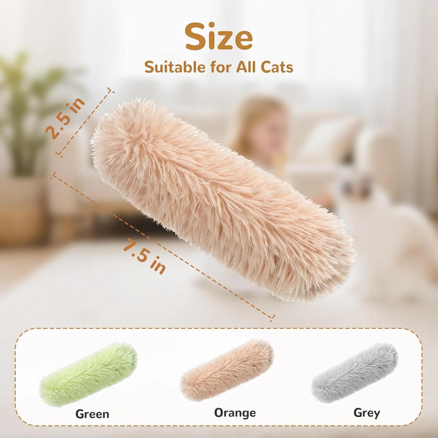 Exciting Catnip Pillows - Crinkle Sound Cat Toys for Indoor Fun (3-Pack in Green, Orange, Grey)