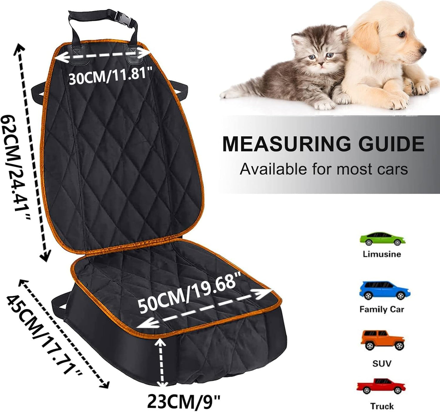 Ultimate Dog Car Seat Cover - Heavy Duty Waterproof Protector for Cars, SUVs & Trucks - 2-Pack with Side Flaps for Maximum Coverage and Comfort