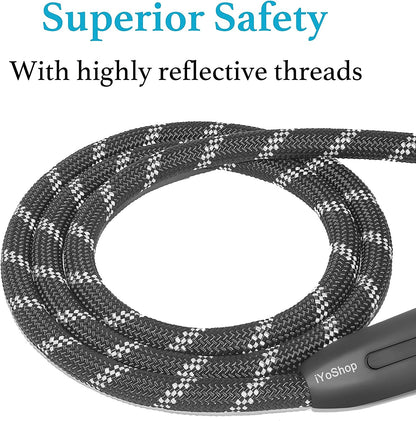 Ultimate Durable Slip Lead Dog Leash with Padded Handle and Reflective Threads - Perfect for Training and No-Pull Control (1/2" x 6 FT, Black)