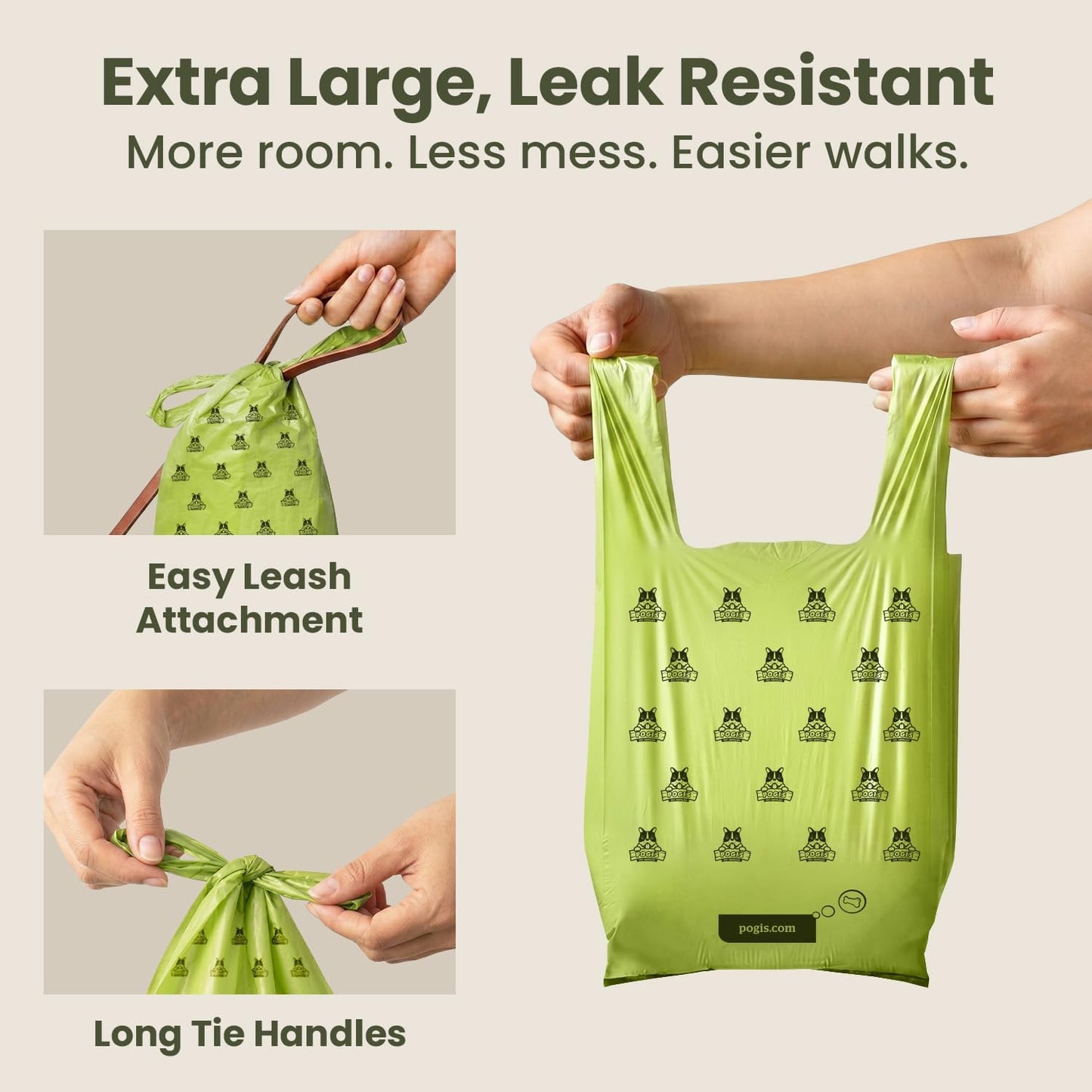 Pogi's Extra-Thick Dog Poop Bags with Handles – 900 Count of Leak-Proof, Fresh Scented Waste Bags for Easy Cleanup