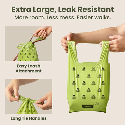 Pogi's Extra-Thick Dog Poop Bags with Handles – 900 Count of Leak-Proof, Fresh Scented Waste Bags for Easy Cleanup