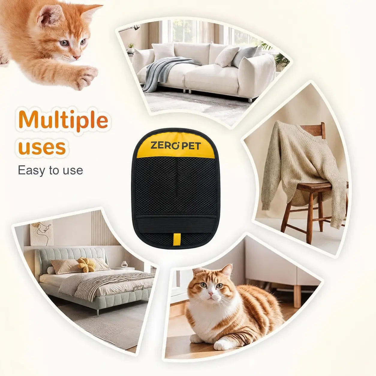 Effortlessly Remove Pet Hair with Our Reusable Electrostatic Pet Hair Remover Mitt – Perfect for Furniture, Carpets, and Bedding!