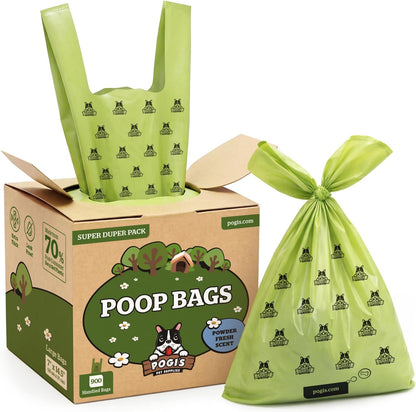 Pogi's Extra-Thick Dog Poop Bags with Handles – 900 Count of Leak-Proof, Fresh Scented Waste Bags for Easy Cleanup