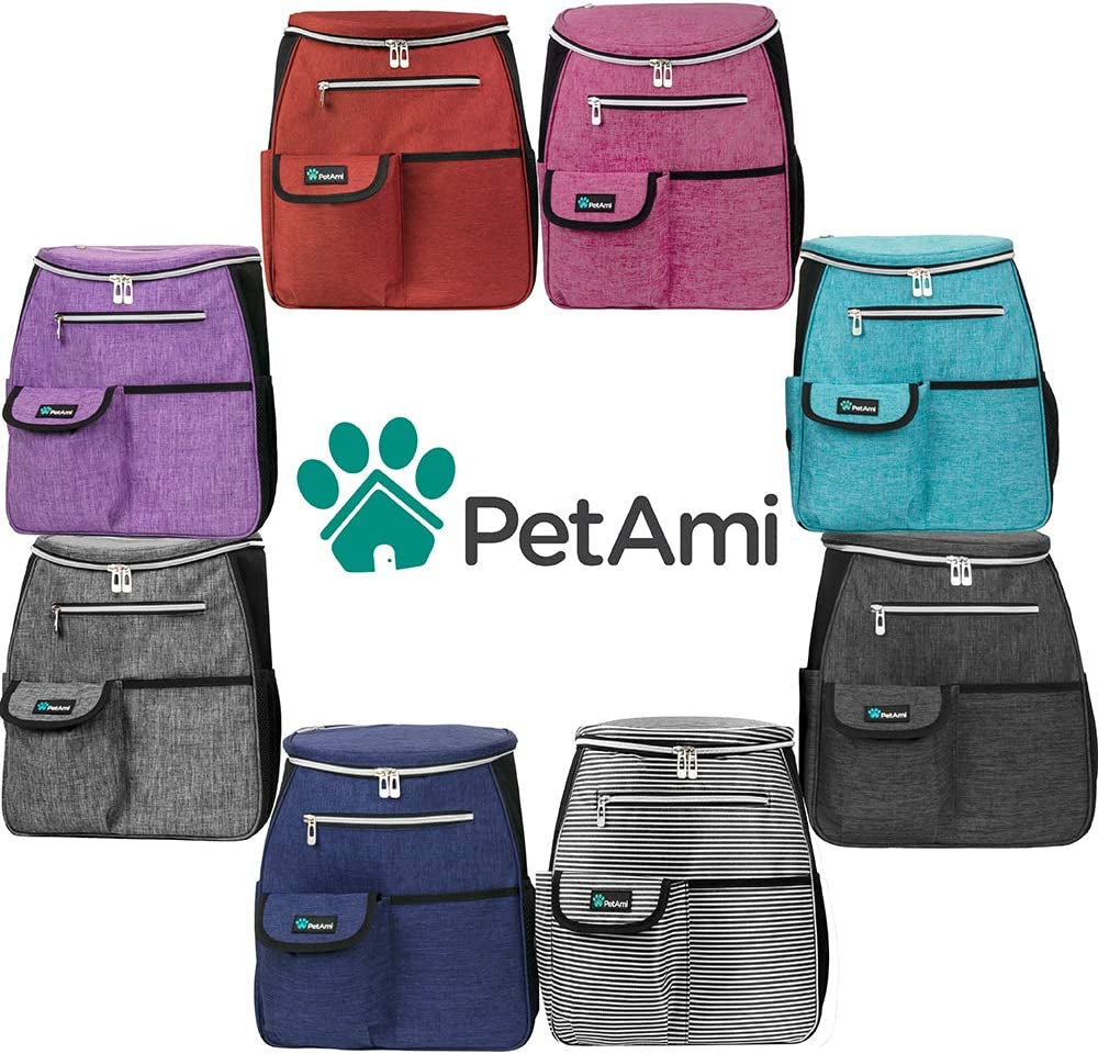 Ultimate Dog Travel Backpack: Airline Approved 27L Organizer with Food Containers, Collapsible Bowls & Poop Bag Dispenser - Perfect for Road Trips, Camping & Hiking - Stylish Purple Design for Pet Parents