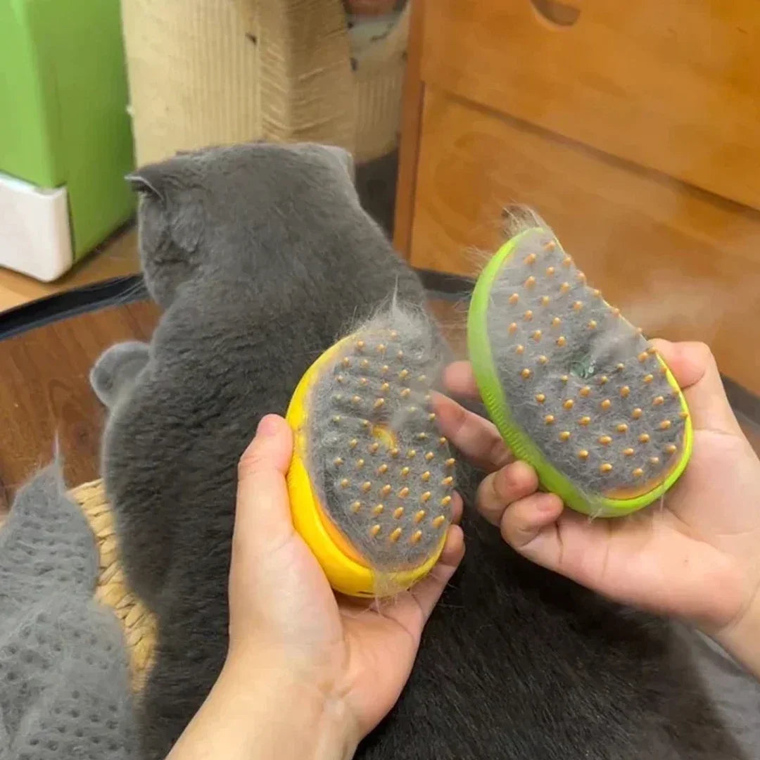 Experience Ultimate Pet Care with the 3-in-1 Cat Dog Steamy Brush - Electric Sprayer for Grooming and Massage!