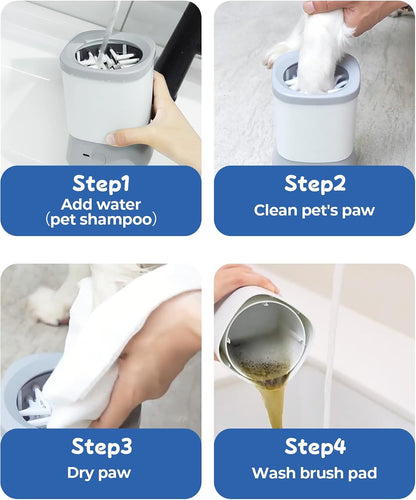 Revolutionary Electric Dog Paw Cleaner - 2 Speed Automatic Washer for Small to Large Pets (Grey)
