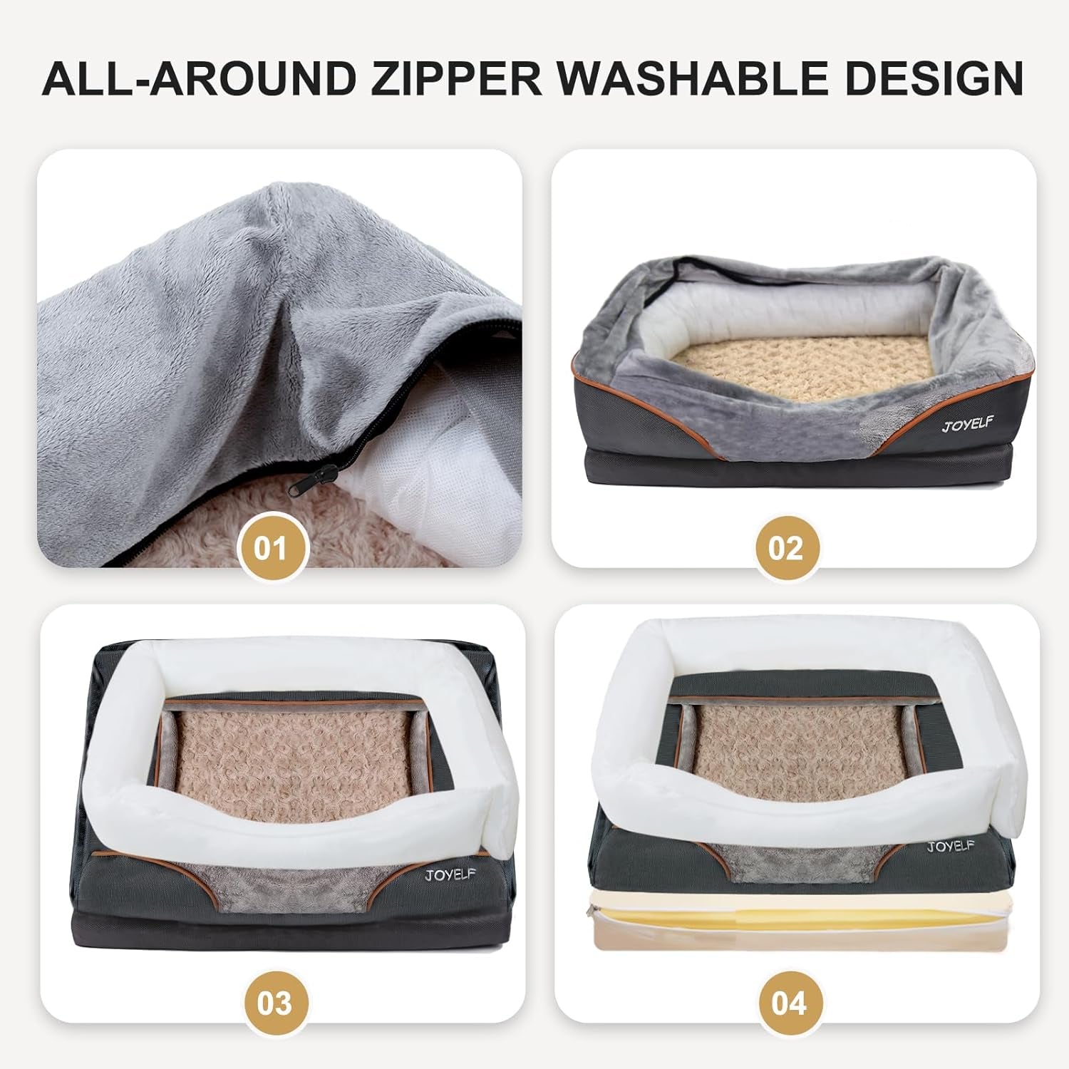 Luxurious Large Memory Foam Dog Bed - Orthopedic Comfort with Removable Washable Cover & Bonus Squeaker Toy!