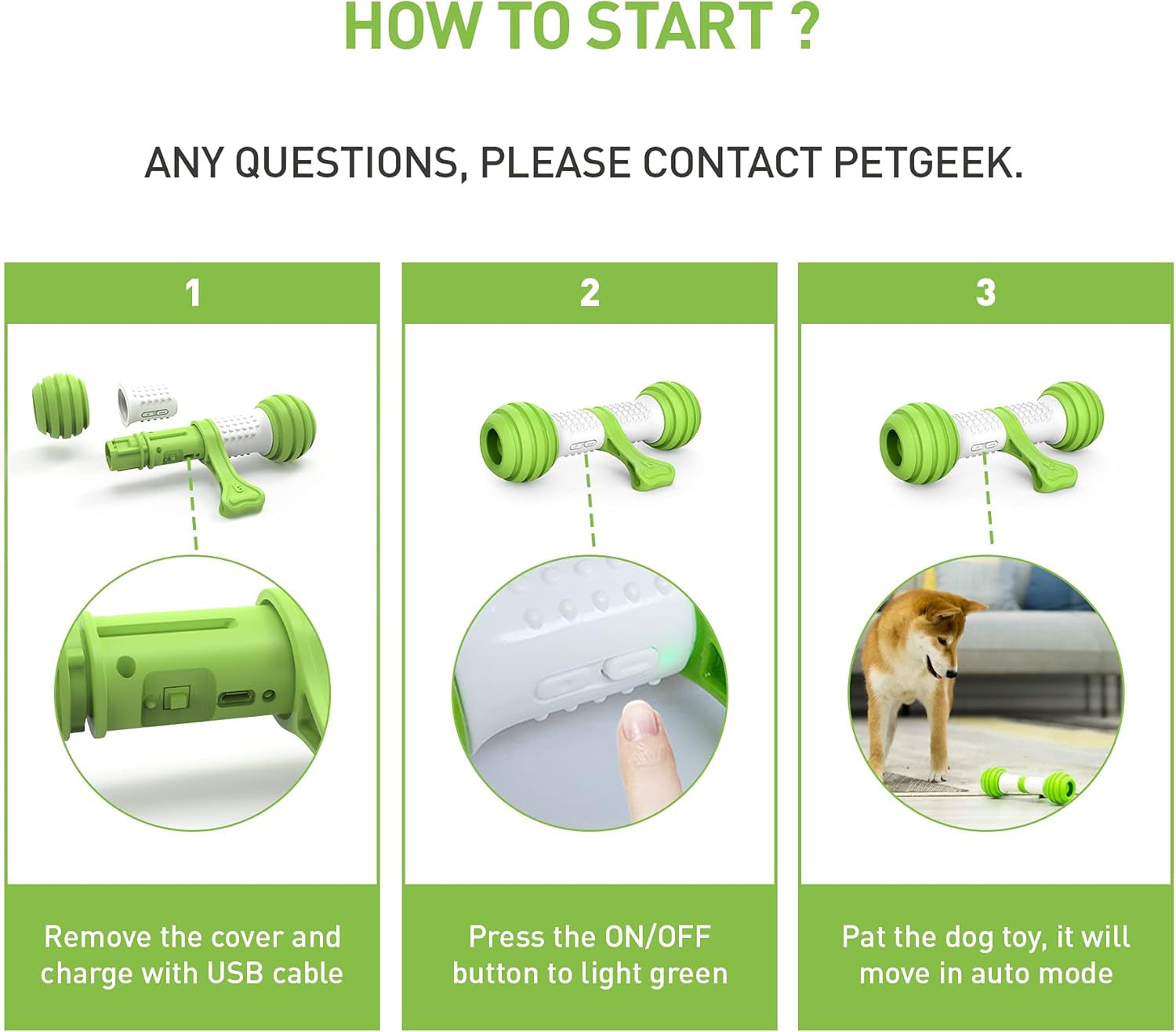Exciting Interactive Dog Bone Toy - USB Rechargeable Motion Activated Fun for All Dogs!