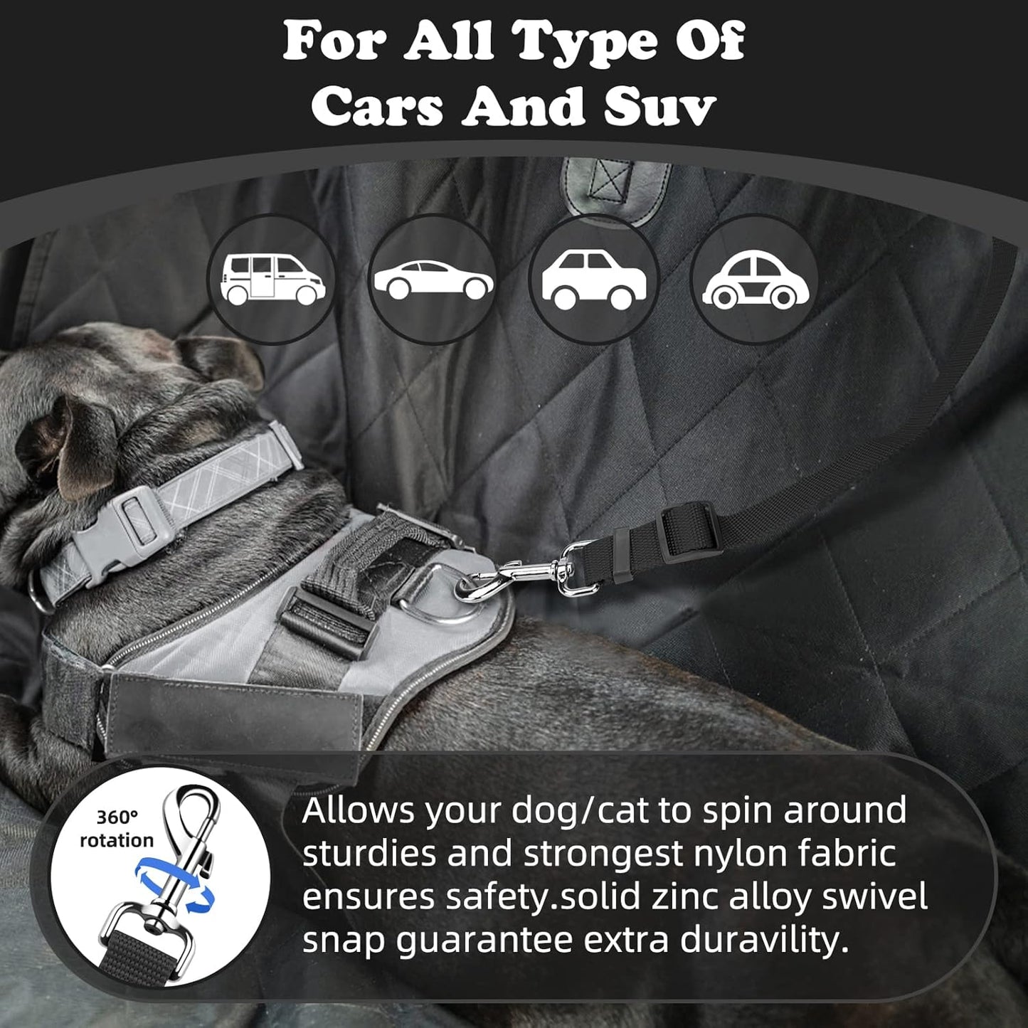 Ultimate Dog Seat Belt for Safe Car Travel - Adjustable, Durable, and Versatile 2-in-1 Leash for Dogs and Cats