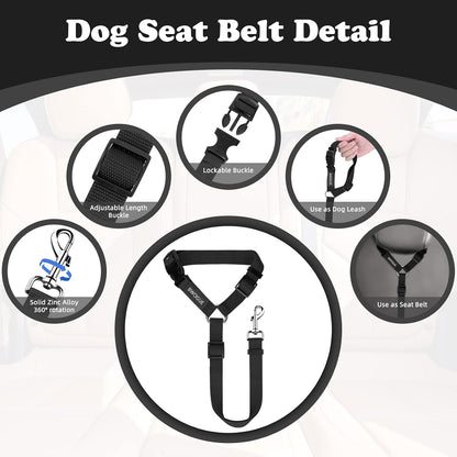 Ultimate Dog Seat Belt for Safe Car Travel - Adjustable, Durable, and Versatile 2-in-1 Leash for Dogs and Cats