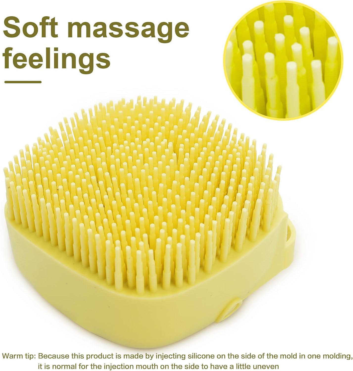 Transform Bath Time with Our Soft Silicone Pet Bath Brush - Shampoo Dispenser for Dogs and Cats in Vibrant Yellow