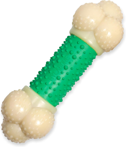 Power Chew Double Action Barbell Bone Dog Chew Toy for Large Breeds - Durable, Teeth-Cleaning, and Long-Lasting Chew Fun with Irresistible Bacon Flavor!
