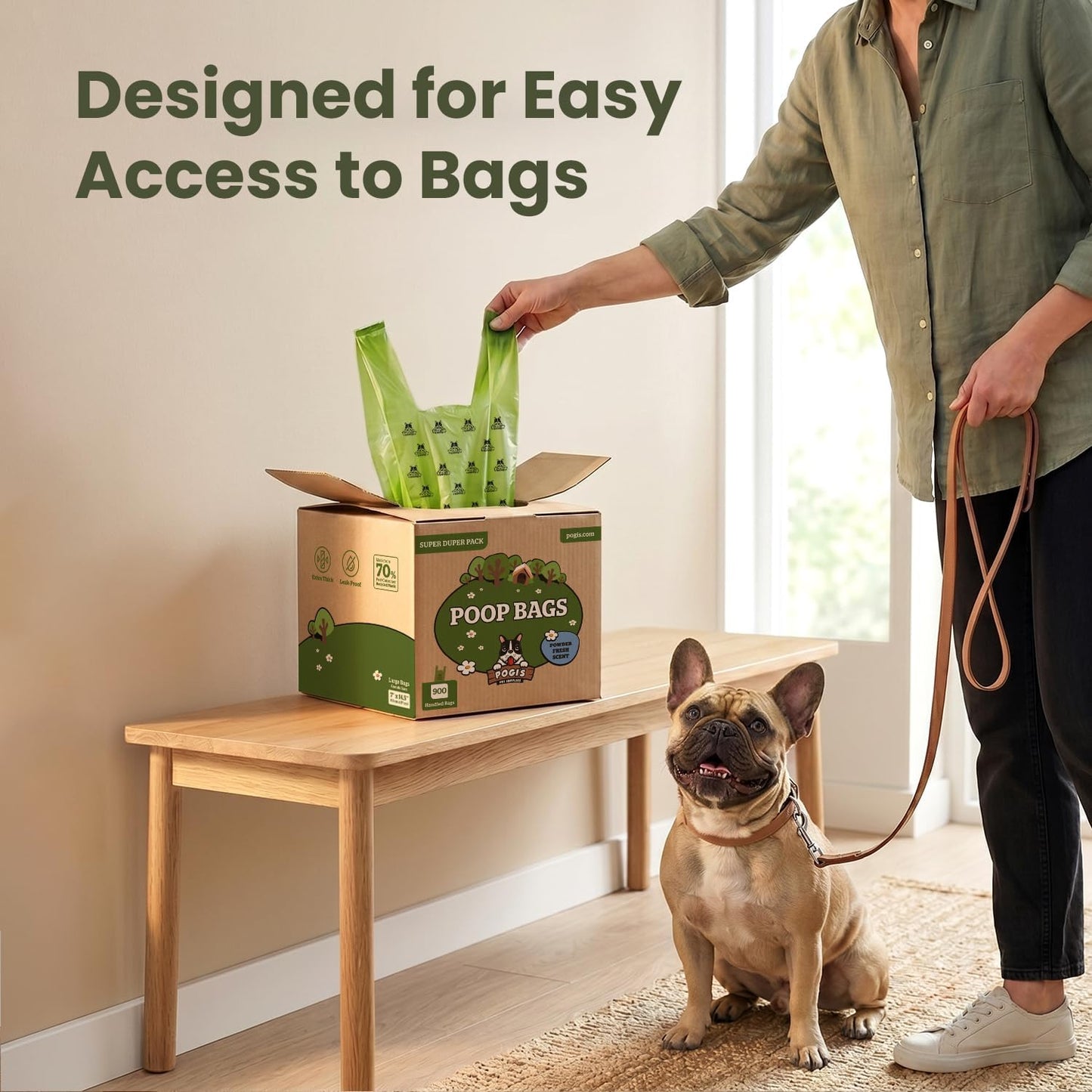 Pogi's Extra-Thick Dog Poop Bags with Handles – 900 Count of Leak-Proof, Fresh Scented Waste Bags for Easy Cleanup