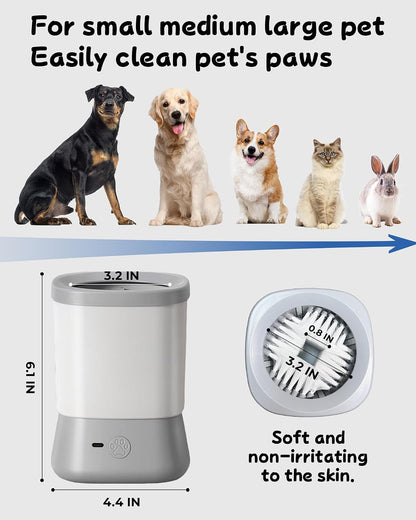 Revolutionary Electric Dog Paw Cleaner - 2 Speed Automatic Washer for Small to Large Pets (Grey)