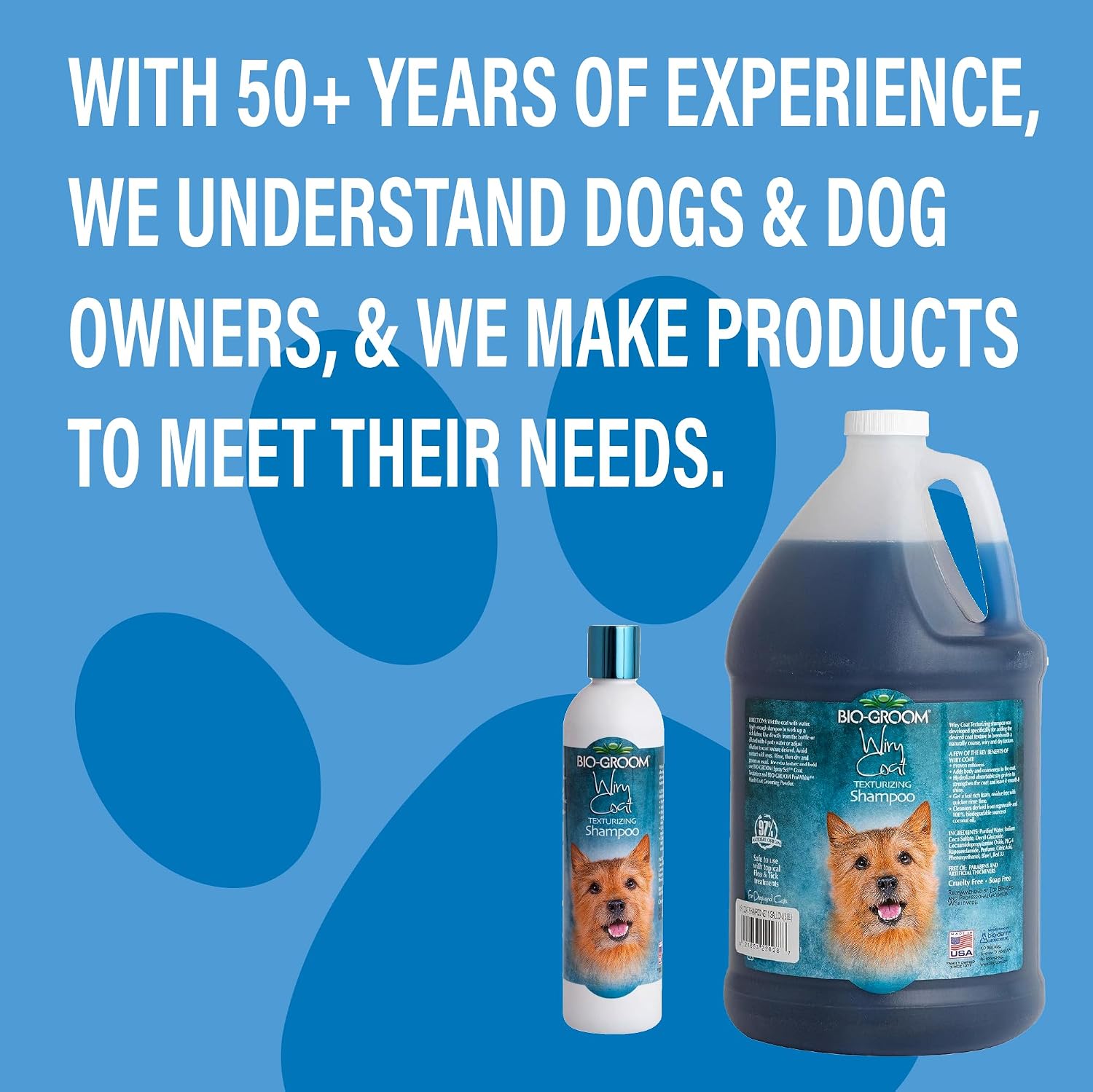 Transform Your Dog's Coat with BioGroom Wiry Coat Shampoo - Tearless, Texturizing Formula for Puppies and Dogs - Cruelty-Free, Made in the USA - 12 Fl Oz