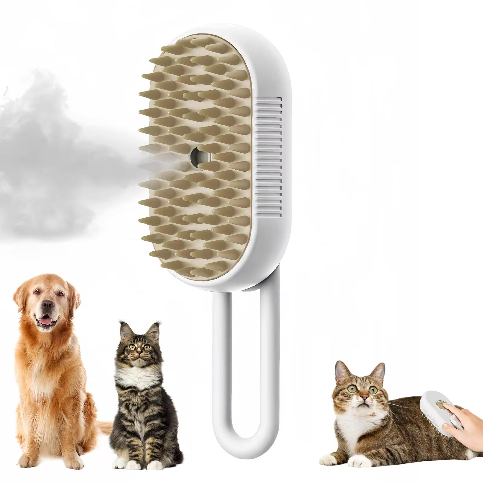 3-in-1 Electric Pet Grooming Brush with Steam and Spray - Perfect for Cats and Dogs!
