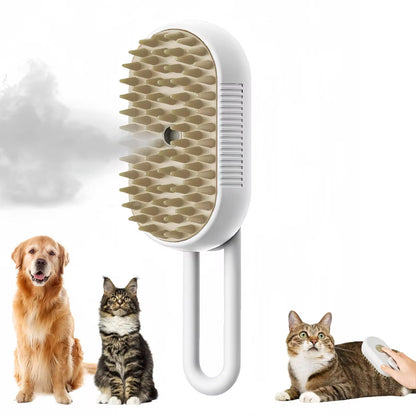 3-in-1 Electric Pet Grooming Brush with Steam and Spray - Perfect for Cats and Dogs!