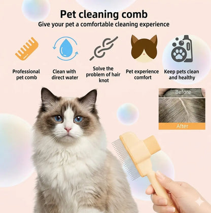 Transform Your Pet's Grooming Routine with Our Self-Cleaning 2-Pack Pet Hair Removal Comb – Perfect for Dogs & Cats of All Hair Types!