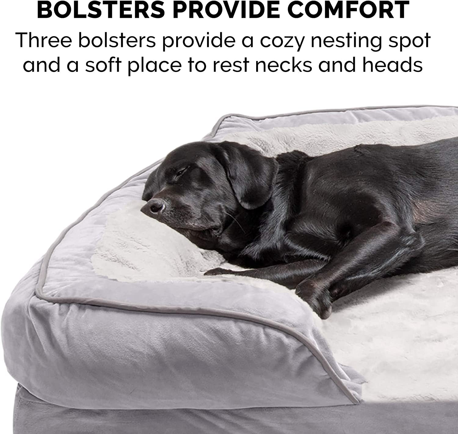 Luxurious Orthopedic Dog Bed for Medium Dogs - Removable Bolsters & Washable Cover, Perfect Comfort Sofa in Granite Gray for Dogs up to 35 lbs