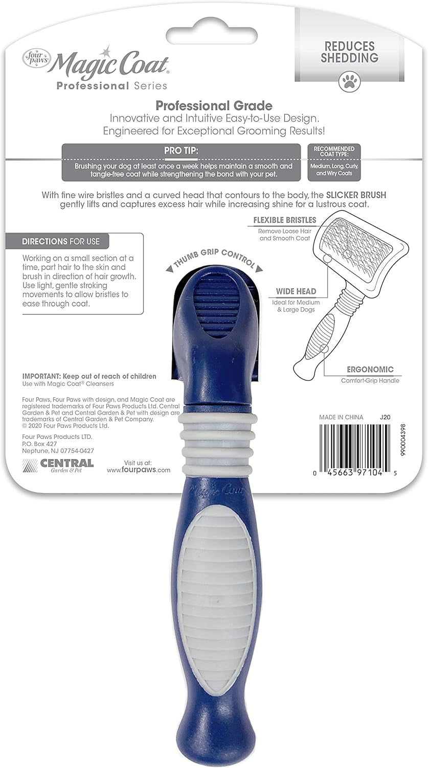 Transform Your Pet's Grooming Routine with the Magic Coat Professional Series Slicker Brush - Reduces Shedding, Enhances Shine, and Perfect for All Coat Types!