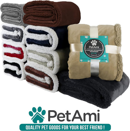 Luxurious Reversible Dog Blanket for Medium to Large Pets - Soft Sherpa Fleece Throw for Couches, Beds, and Car Seats - Machine Washable, 80" x 60", Solid Dark Gray