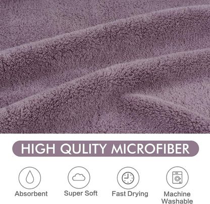 Ultra-Absorbent Microfiber Dog Towel - Quick Dry Pet Bath Towel for Dogs & Cats in Purple | Large 30x50 Inch Size with Adorable Paw Print Design