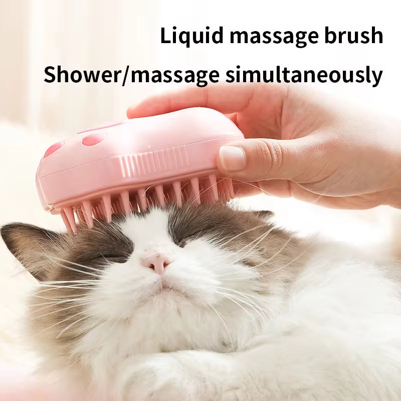 3-in-1 Electric Pet Grooming Brush with Steam and Spray - Perfect for Cats and Dogs!