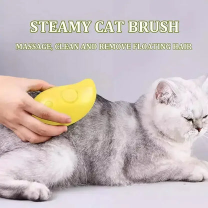 Experience Ultimate Pet Care with the 3-in-1 Cat Dog Steamy Brush - Electric Sprayer for Grooming and Massage!