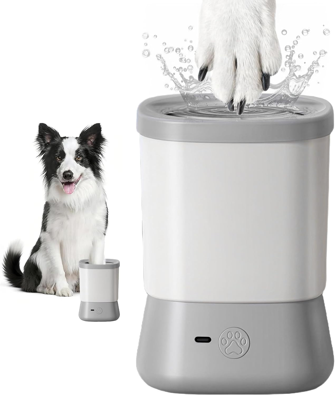 Revolutionary Electric Dog Paw Cleaner - 2 Speed Automatic Washer for Small to Large Pets (Grey)