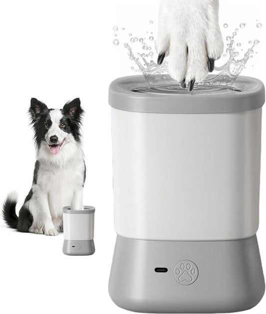 Revolutionary Electric Dog Paw Cleaner - 2 Speed Automatic Washer for Small to Large Pets (Grey)
