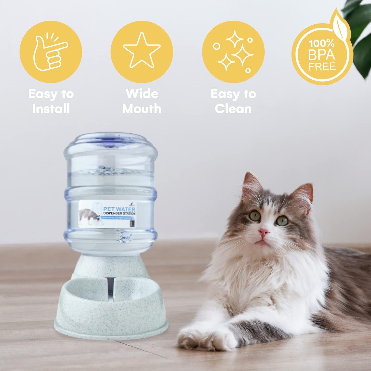 NOA Automatic Pet Water Dispenser - Ultimate 3.8L Gravity Feeder and Waterer Station for Cats and Dogs