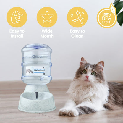 NOA Automatic Pet Water Dispenser - Ultimate 3.8L Gravity Feeder and Waterer Station for Cats and Dogs